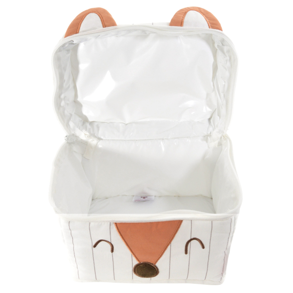 Trousse de toilette enfant renard écru et terracotta intérieur imperméable Dream Forest