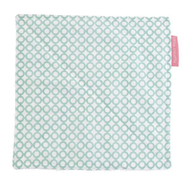 Essuie-tout en tissu lavable et réutilisable doublé éponge motif pois verts en coton bio