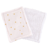 lingettes bébé en tissu lavables et réutilisables gaze de coton et éponge rose pâle motif étoile dorées coton bio et oekotex