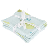 lingettes bébé en tissu lavables et réutilisables gaze de coton et éponge bleu turquoise motif poire coton bio et oekotex