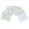 lingettes bébé en tissu lavables et réutilisables gaze de coton et éponge bleu turquoise motif poire coton bio et oekotex