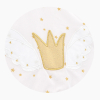Cape de bain bébé fille rose pale broderie couronne dorée coton bio oekotex