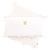 tour de lit bébé fille rose pale broderie couronne dorée en coton bio oekotex