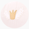 tour de lit bébé fille rose pale broderie couronne dorée en coton bio oekotex