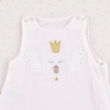 Gigoteuse été légère fille tog 0,5 rose pâle motif cygne princesse broderie dorée coton bio oekotex