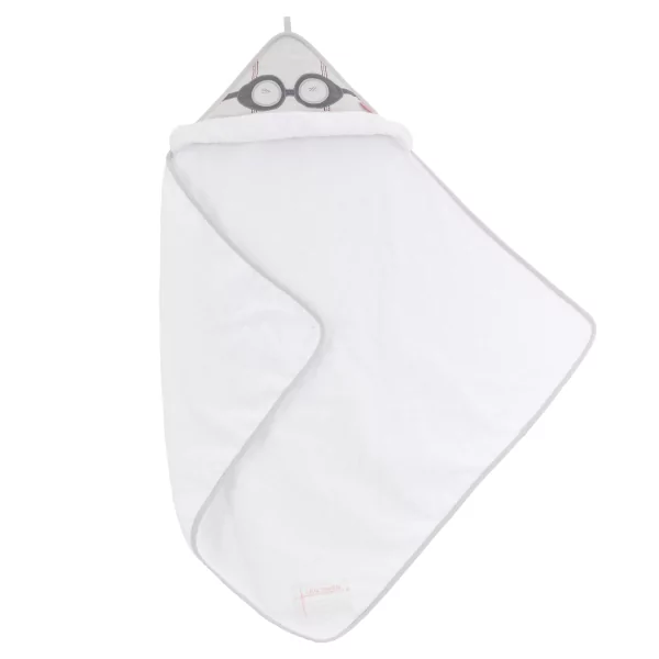 cape de bain bébé mixte fille garçon grise lunettes aviateur en coton bio oekotex