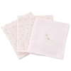 Lot de 3 langes bébé fille rose pâle étoiles dorés broderie cygne couronne en coton bio oekotex