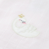 Lot de 3 langes bébé fille rose pâle étoiles dorés broderie cygne couronne en coton bio oekotex