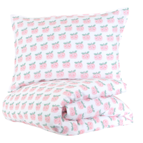 Parure de lit gaze de coton Pomme d'amour 100x140 cm