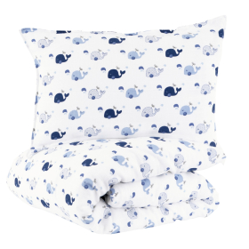 Parure de lit gaze de coton Baleine 100x140 cm