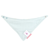 Bavoir bandana bébé bleu motif poires joyeuses vert fermeture pressions en coton bio oekotex