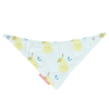 Bavoir bandana bébé bleu motif poires joyeuses vert fermeture pressions en coton bio oekotex