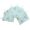 lingettes bébé en tissu lavable et réutilisable turquoise gaze de coton et éponge motif fleurs et fruits coton bio et oekotex