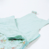 gigoteuse été légère tog 0,5 bleue fille col claudine motif fleurs et oiseaux en coton bio oekotex