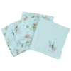 lot de 3 langes bébé mixte fille garçon bleu motif fleur oiseaux en coton bio oekotex