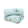 lot de 3 langes bébé mixte fille garçon bleu motif fleur oiseaux en coton bio oekotex
