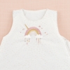 gigoteuse fille couleur écrue motif arc-en-ciel licorne rose en coton bio oekotex tog 2,5