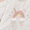 gigoteuse hiver fille rose pâle motif arc-en-ciel licorne manches amovibles tog 2,5 en coton bio oekoetex