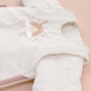 gigoteuse hiver fille rose pâle motif arc-en-ciel licorne manches amovibles tog 2,5 en coton bio oekoetex