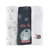 lot de langes bébé en coton bio thème hiver et Noël - à utiliser en furoshiki