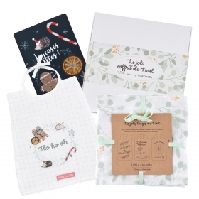 Coffret langes + bavoir Noël magique