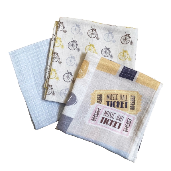 Lot de 3 langes Lucien en coton bio oekotex