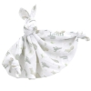 doudou lapin en lange blanc et vert motif cactus en coton bio et oekotex