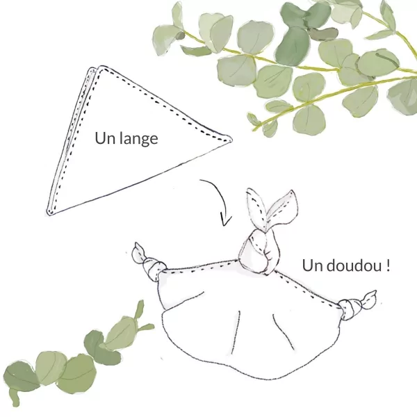 tutoriel plier un lange en doudou lapin