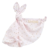 doudou en lange lapin rose pale fille motif etoile personnalisé prénom bébé coton bio oekotex