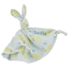 doudou lange lapin brodé bleu brume motif poire en coton bio oekotex