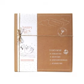 coffret cadeau bebe fille rose pale avec sac, maxi-lange, journal, carte et badge, coton bio oekotex
