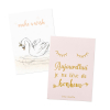 grande carte format A5 a encadrer decoration chambre bebe motif cygne et phrase optimiste