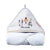 cape de bain bébé bleue lion coton bio et oekotex