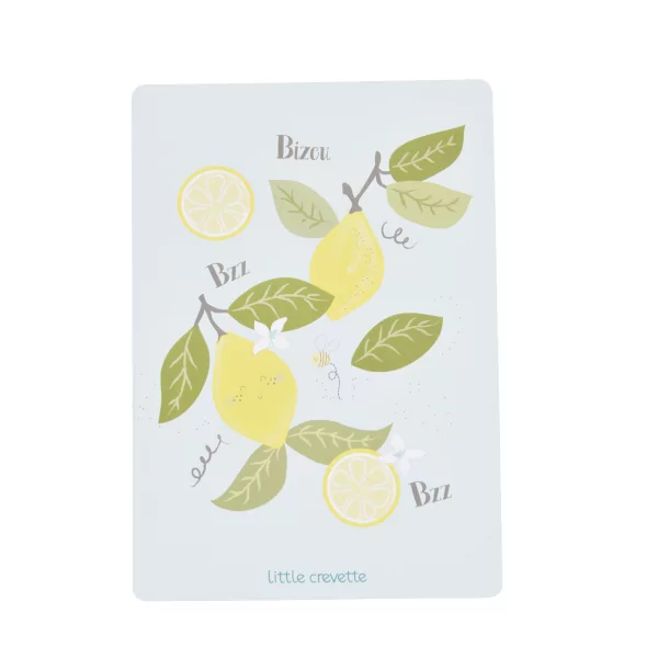 grande carte motif citron au format A5 a encadrer pour decorer la chambre de bebe