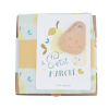 Coffret cadeau poire avec maxi-lange, anneau de dentition et carte