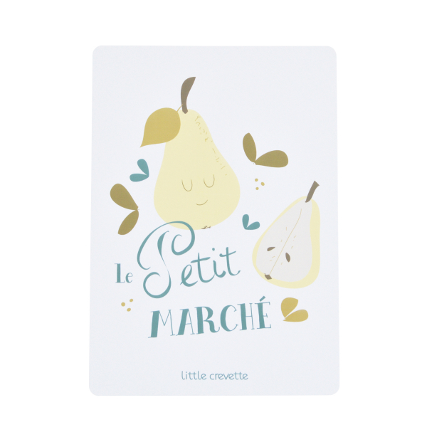 grande carte a encadrer au format A5 pour decorer chambre bebe motif poire
