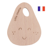 Anneau de dentition en forme de poire fabrique en france avec du bois de hetre naturel