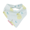 Bavoir bandana bleu brume avec motif poire en coton bio et oekotex