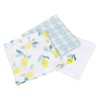 Lot de 3 langes citron jaune bleu et blanc en coton bio et oekotex fabriques au portugal
