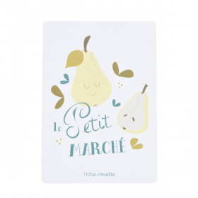 grande carte postale décorative chambre d'enfant format A5 motif poire le petit marche