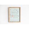 grande carte postale décorative chambre d'enfant format A5 motif pomme et phrase sur le bonheur