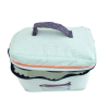 Trousse de toilette enfant fille ou garçon bleu turquoise brodé de poissons intérieur imperméable format vanity en coton bio