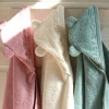 cape de bain bébé à oreilles Baby Shower écrue coton bio oeko-tex
