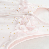 gigoteuse été fille rose gaze de coton bio froufrous et étoiles dorées ouverture devant oeko tex