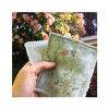 lingettes bébé en tissu lavable et réutilisable turquoise gaze de coton et éponge motif fleurs et fruits coton bio et oekotex