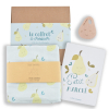 Coffret cadeau poire avec maxi-lange, anneau de dentition et carte