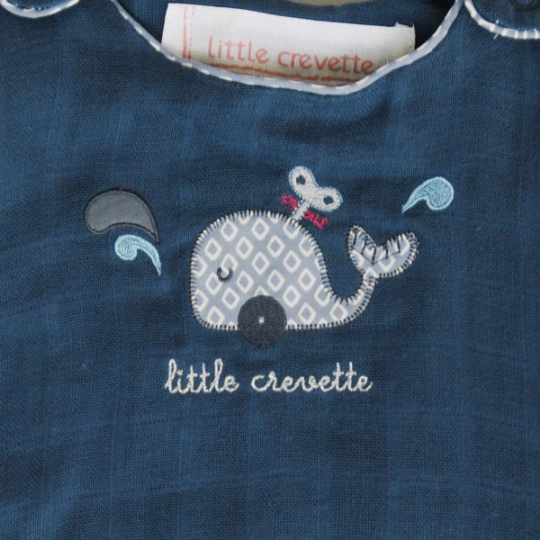 Gigoteuse été légère en lange tog 0,5 mixte fille garçon bleu motif baleine en coton bio oekotex