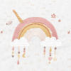 tour de lit bébé fille écru broderie arc-en-ciel rose en coton bio oekotex