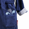 Peignoir à capuche enfant bleu mixte garçon fille motif baleine en coton bio oekotex