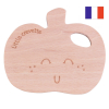 Anneau de dentition en forme de pomme fabrique en france en bois naturel de hetre